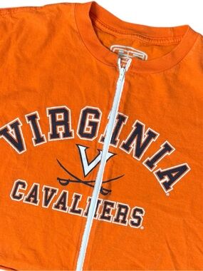 Vintage University of Virginia Cavaliers Cropped Tee with Zipper